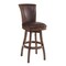 Armen Living Raleigh 26" Counter Height Swivel Wood Barstool in Chestnut Finish and Kahlua Faux Leather LCRABASIKACH26 - alternate 1